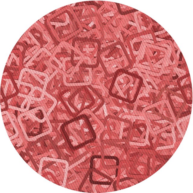 Ahgly Company Tapis d'Intérieur Ronds Transitionnels Rouges Lavables à la Machine, 5 Pieds Rond