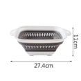 thumbnail image 2 of Oleegame 1PC Stainless Steel Cutlery Set Collapsible Colander Strainer with Plastic Handles Foldable Storage Basket Blue, 2 of 2