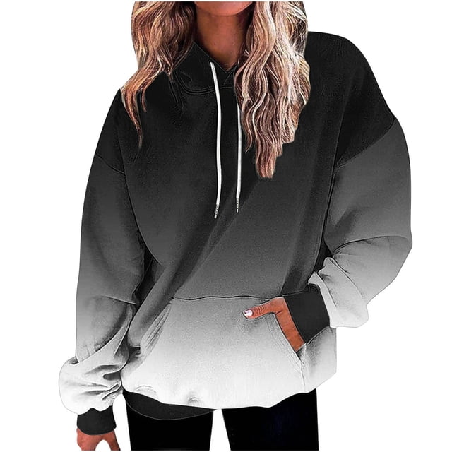 Besolor Oversized Sweatshirt for Women Fall Plus Size Long Sleeve Gradient Color Hoodies Baggy Clothes for Ladies