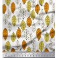 thumbnail image 1 of Soimoi Satin Silk Fabric Leaves Block Print Fabric by Yard 42 Inch Wide, 1 of 5