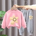 thumbnail image 3 of Pisexur Ensemble de Vêtements d'Automne et d'Hiver pour Bébés Filles Garçons 2 Pcs Mode Décontractée Imprimé Floral Manches Longues Col Rond Chandails en Molleton et Pantalons Ensemble de Survêtement pour Filles Garçons 3-8 Ans, 3 of 4