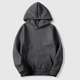 thumbnail image 2 of LOVZFMLL Hoodies for Men, Solid Classic Hooded Sweatshirt, Casual Everyday Essential Versatile, Loose Fit Pullover Fall Clothes, 2 of 6