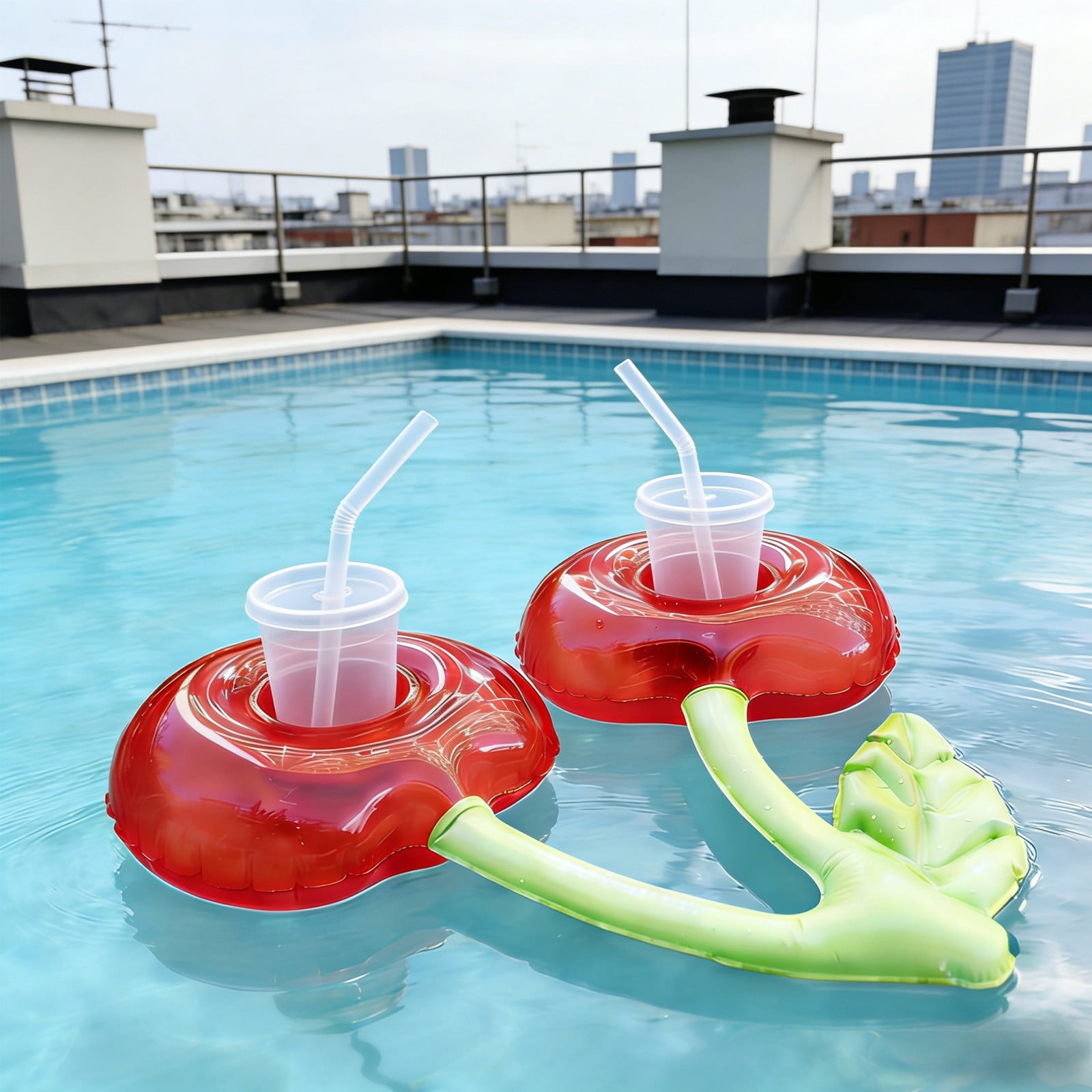 Lot De 9 Porte-Gobelets Gonflables Pour Piscine – Avec Pompe – Styles Fun (Cygne, Licorne, Flamant…)