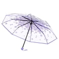 thumbnail image 2 of Meitianfacai Mini Compact Umbrella - 37" Clear Umbrella with Strong 8 Ribs - Windproof Waterproof Travel Umbrella with Sakura Pattern, Lightweight Portable Umbrella for Women Girls, 2 of 6