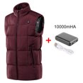 thumbnail image 3 of CUH Gilet Chauffant pour Hommes Couleur Unie Décontracté Sans Manches Extérieur Rouge Vin G, 3 of 4