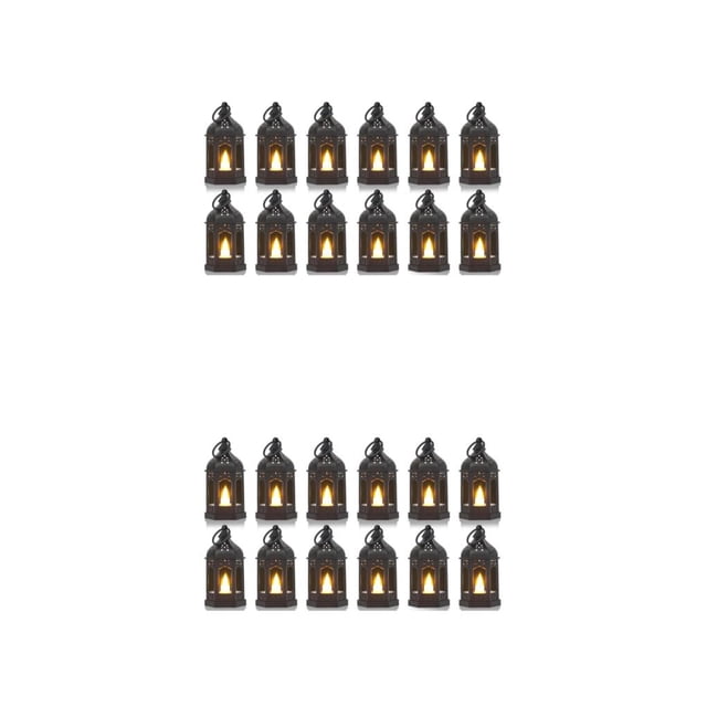 maskred 2x Black Size Matters Black Lanterns For Spooktacular Halloween Decor Flickering Candlelight How black-12PCS 2Set