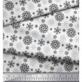 thumbnail image 2 of Soimoi polyester Crepe Fabric Snowflake Artistic Decor Fabric Printed Yard 52 Inch Wide, 2 of 3