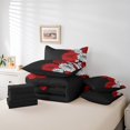thumbnail image 5 of YST Aztec Dahlia Comforter Set, Full Size, 7-Piece, Floral, White Red Black, Bedding Set, 5 of 5