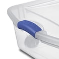 thumbnail image 2 of Sterilite Boîte à loquets de 47 L avec roues, boîte de rangement en plastique transparent avec couvercle et loquet bleu - 4 PK, 2 of 6