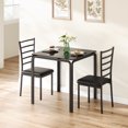 thumbnail image 1 of Dining Table for 2, Small Table and Chairs Set of 2, Dinette Set for 2, Square Dinner Table Set, 3 Piece Kitchen & Dining Room Sets for Small Space (Black, Dining Table with 2 Chairs), 1 of 9