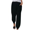 thumbnail image 1 of Birdeem Fashion Women Plus Size Drawstring Casual Solid Elastic Waist Pocket Loose Pants, 1 of 5