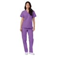 thumbnail image 4 of Adar Universal Unisex Scrub Set - Unisex V-Neck Scrub Top & Tapered Drawstring Scrub Pants, 4 of 7