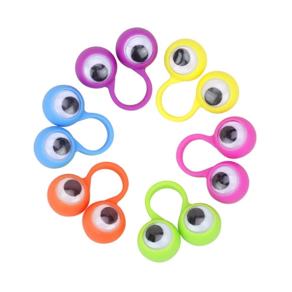 CNKOO 20 Pcs Jouet Éducatif Intelligent pour Doigts Grands Yeux Anneaux Marionnettes Jeu Amusant pour Enfants Cadeau Fête (Couleur Aléatoire)