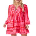 thumbnail image 1 of Robe Courte d'Été à Fleurs pour Femmes Boho Fluide Robes Courtes à Manches Longues Robe de Cocktail, 1 of 7
