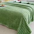 thumbnail image 4 of Light Blue 79X71 Inch Flannel Blanket, Soft & Warm, Solid Color, For Sofa & Bed, All-Season Use, Machine Washable, 4 of 6