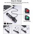 thumbnail image 4 of Lampe de Poche Tactique Rechargeable, Lampes de Poche à DEL à Lumens Élevés (Inclut la Batterie 18650), Lampe de Poche de Poche ONCS avec Pince, Résistante à l'Eau, Zoomable, 4 Modes pour la Randonnée, le Camping, les Urgences, Lot de 2, 4 of 7