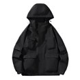 thumbnail image 1 of KIHOUT Men's Tactical Jacket Multi Pockets Performance Fleece Lined Water Resistant Soft Shell Unisex Hood Coats, 1 of 5