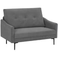 thumbnail image 1 of HOMCOM 2 Seater Sofa, Upholstered Loveseat with Button Tufted, Grey, 1 of 10
