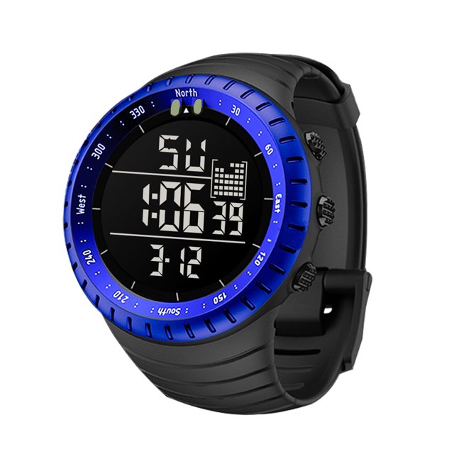 SENORS SENORS SN090 Multifunctional Digital Sports Watch with Luminous Display, 3ATM Waterproof, and Alarm Features in Blue
