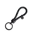 thumbnail image 4 of Leather Braided Woven Rope Keychain Lovely DIY Bag Hanging Pendant Exquisite Key Chain Car Keyring Holder Metal Jewelry for Men Bicolor Grey, 4 of 9
