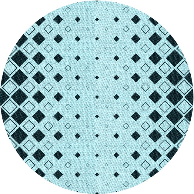 Ahgly Company Machine Washable Indoor Round Transitional Aquamarine Stone Green Area Rugs, 4' Round