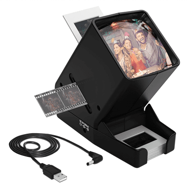 35mm Slide & Film Viewer-Slide Viewer with 3X Magnification and LED-Lighted Viewing for 35mm Slides and Film Negatives,1 x Slide Viewer,Black