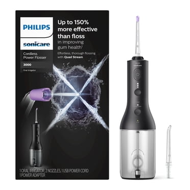 Philips Sonicare Cordless Power Flosser 3000, Oral Irrigator, Black HX3826