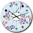 thumbnail image 1 of Designart 'Bright Eucalyptus Floral Pattern I Horloge Murale Moderne du Milieu du Siècle, 1 of 4