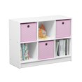thumbnail image 4 of Furinno Bibliothèque de Base 3x2 avec Bacs, Blanc/rose, 99940WH/LPI, 4 of 4