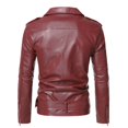 thumbnail image 2 of Weiqiqre Oversized Leather Jacket Men Lambskin Leather Fall Jacket for Men Fashion Plus Size Outfits,Size 4XL, 2 of 4