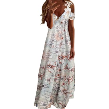 Ketyyh-chn99 Robes d'Été Femmes Tendance 2024 Robe Maxi Combinaisons Manche à Volants Shorts Robe Mini Beige,m
