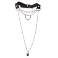 thumbnail image 4 of Womens Choker Adjustable Lock Chain Decor Clavicle Necklace Punk Choker Necklace, 4 of 5