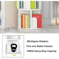 thumbnail image 4 of Bingirl 3-Tier Rotating 360 Display Bookcase Storage Rack for and Adults - Corner Spinning Book Shelf for Small Spaces - White Wood Revolving Bookcase Organizer for Bedroom or Living Room, 4 of 7
