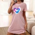 thumbnail image 1 of Mefallenssiah Chemise de Nuit Courte Surdimensionnée pour Femmes Mode Imprimé Poitrine Manches Courtes, 1 of 7
