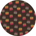 thumbnail image 1 of Ahgly Company Machine Washable Indoor Round Transitional Red Brown Area Rugs, 8' Round, 1 of 7
