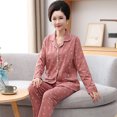 thumbnail image 1 of REDHOTYPE Femmes Matures Mode Imprimé Pyjama pour Dames Manches Longues Pantalon Long Coton Grande Taille Col Rond Tenue de Détente Ensemble Deux Pièces, 1 of 2