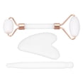 thumbnail image 2 of Outil de Massage Grattant Gua Sha, Ensemble de Rouleaux Jadestone Réduire les Poches Double Extrémité Améliorer la Circulation Soins de la Peau Élimination des Rides Manuel pour Soins Personnels Vert,Blanc, 2 of 7