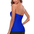 thumbnail image 3 of RELLECIGA Women's Ruched Bandeau Tankini Top Swimsuits, 3 of 9