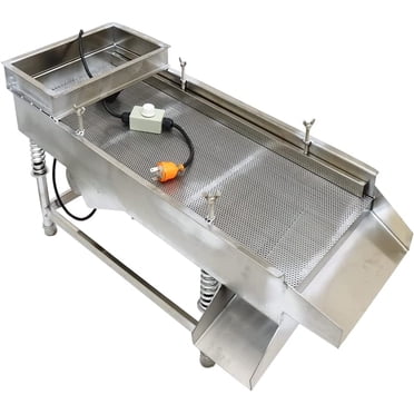 INTBUYING Machine à Secouer de Plateau à Écran Vibrant 12 Pouces*30 Pouces Petite Taille Tamis Linéaire de Matériaux 220V
