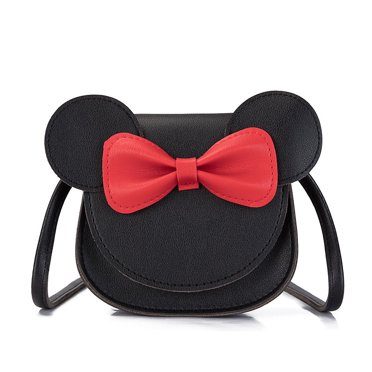 QJUHUNG Sac à Main pour Petites Filles Sac d'Épaule Mini pour Enfants avec Nœud Mignon Oreilles d'Animal Sac Bandoulière Princesse pour Enfants Tout-Petits Préscolaires