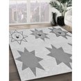 thumbnail image 3 of Ahgly Tapis d'Intérieur Lavable en Machine Carré Transitionnel Gris Platine, 8 Pieds Carré, 3 of 7