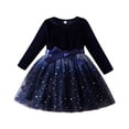 thumbnail image 1 of Zanarzt Robe Fille Noël Tout-Petit Bébé Fille Robe de Noël pour Filles Robe à Manches Longues Filles Robe de Fête d'Hiver Bleu, 4 Ans, 1 of 6