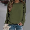 thumbnail image 2 of Yuyuzo 2025 Automne Chandail Sport Uni pour Femme Décontracté Ample à Col Rond Raglan à Manches Longues Chandail Tunique Hauts Vert Armée A1, 2 of 5