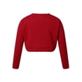 thumbnail image 4 of Doomiva Cardigan Court en Tricot pour Filles Enfants Boléro Shrug Chandail Manteau Veste à un Bouton Cache-Robe de Demoiselle d'Honneur Rouge 110, 4 of 7