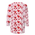 thumbnail image 5 of Penkiiy Chemises de la Saint-Valentin pour Femmes Décontractées Manches 3/4 Col Rond Blouses Imprimé Mignon Tuniques Tops 2025 TG Multicolore, 5 of 5