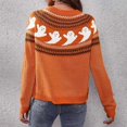 thumbnail image 5 of IROINID Pull à Col Rond pour Femme Imprimé Confortable Mi-Longue Manches Longues Halloween Loisirs Pull à Tricoter Tops, 5 of 5