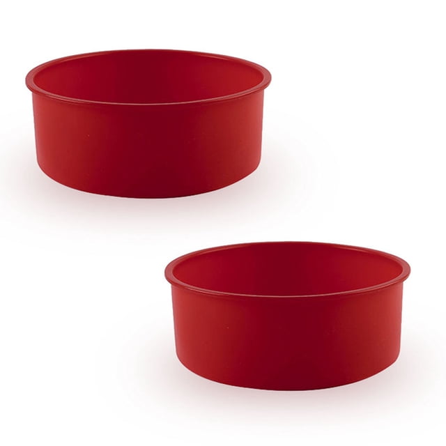 Round Bread Mold Silicone 8 Inch Cake Pan, Round Baking Mold Set of 2, Non-Stick Bakeware Pan, Reusable Food-Grade, BPA Free