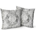 thumbnail image 1 of Grey Boho Throw Pillow Covers Set of 2 Monaco Rug Carpet Double Sided Pattern Cotton Soft Pillow Case Cushion Cover Pillowcase for Garden Couch Sofa Bed Decorative 20x20 inch, 1 of 5