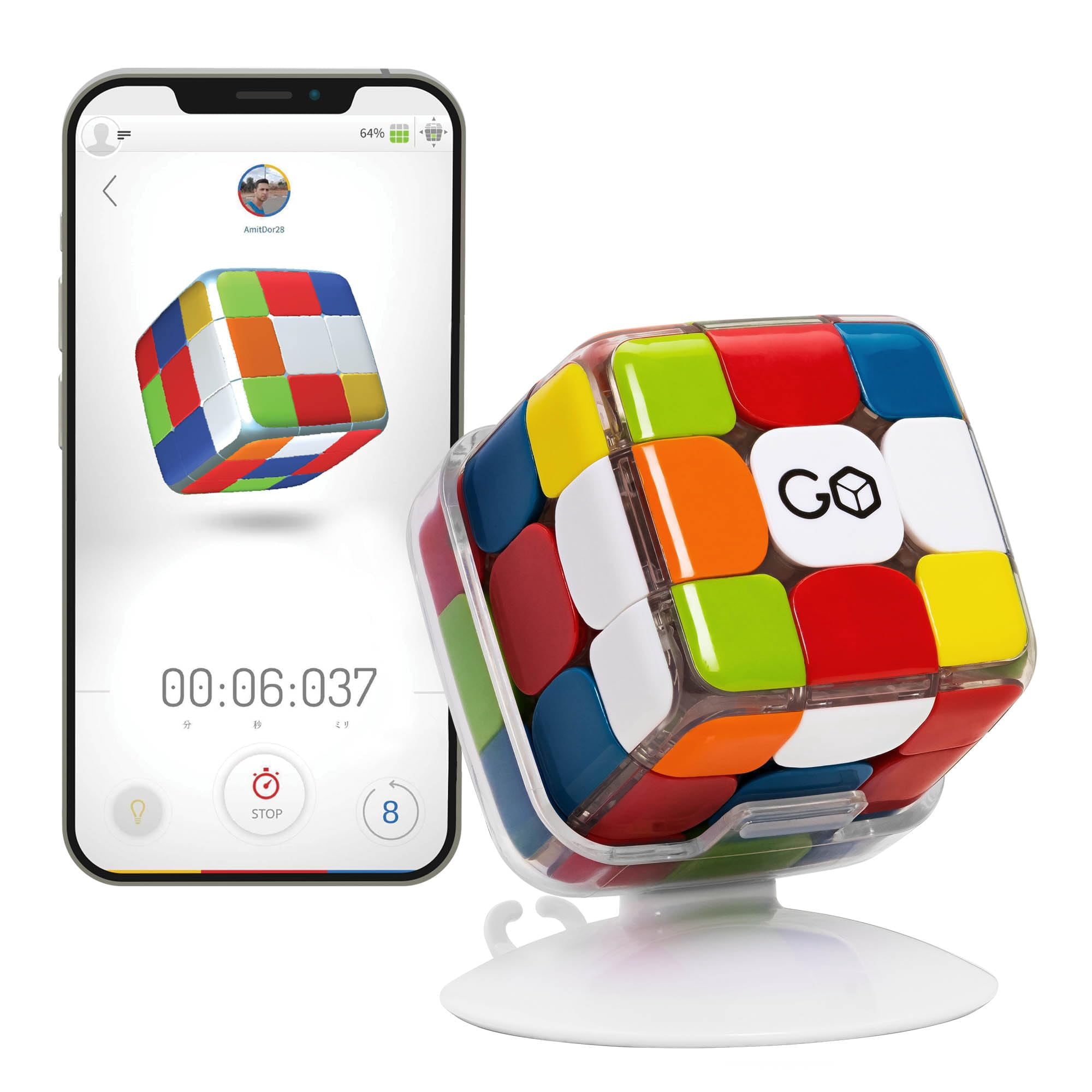 GoCube Edge, le Cube Électronique Connecté Bluetooth - Cube de Vitesse Magnétique 3x3 Primé - Cube Intelligent Interactif avec Application - Meilleur Cadeau pour Enfants et Adultes - STEM Brain Te