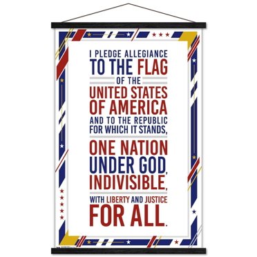 The United States Of America - Pledge Of Allegiance Wall Poster, 22.375" x 34"
